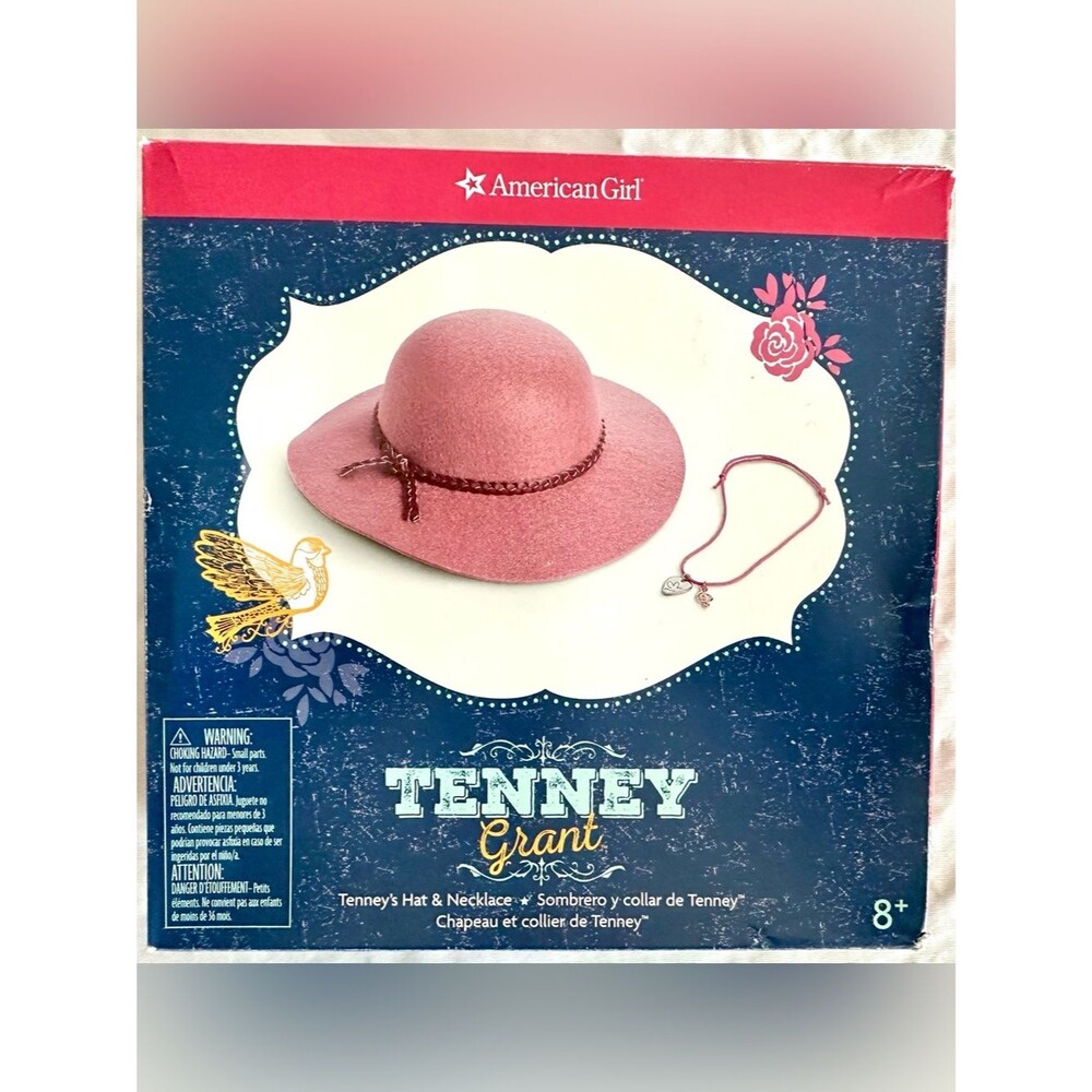 American Girl Tenney Grant Hat & Necklace Set 2017 Retired Doll Accessories NIB